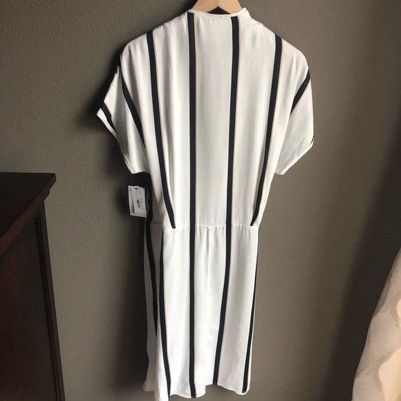 Equipment Femme Leonce Stripe Wrap Dress V Neck - Picture 6 of 8